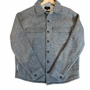 Vince Italian Fabric Wool-Blend Shirt Jacket Shacket Gray M | Quiet Luxury